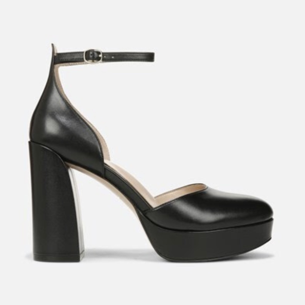 Naturalizer 27 EDIT Black Leather Giovanna Platform Pump